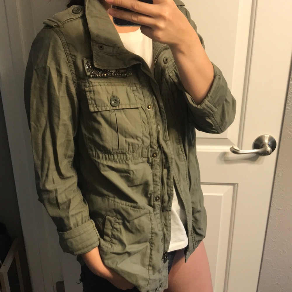 Vintage distressed military style jacket